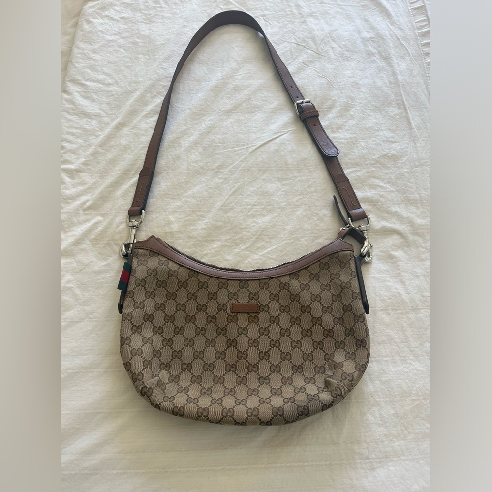 GUCCI GG Canvas Web Sherry Line Shoulder Bag